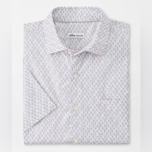 Peter Millar Crown Citrus Slice Cotton-Stretch S/S Button Sport Shirt NWT